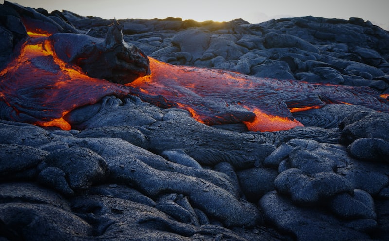 Lava flow at Kilauea in Hawaii Volcanoes National Park on the Big Island