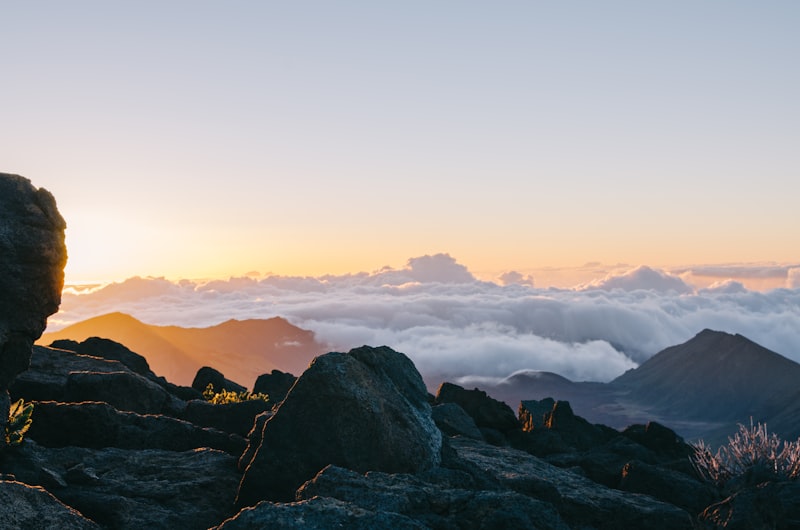 Sunrise above the clouds at Haleakala crater in Maui